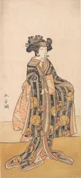 Yoshizawa cor é s aquele homem Tomoe manhã S end jin g versão de som k, 1774 ou 1775.