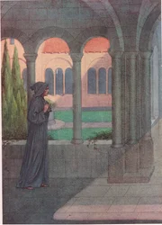 O abade Ernestus «lentamente pelo muro acima, rouba a luz do sol, rouba a sombra»