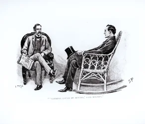 "Nada poderia ser melhor", disse Holmes, ilustração de "The Stockbroker&39;s Clerk", de Arthur Conan Doyle (1859-1930), publicada na "Strand Magazine", em março de 1893.