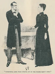 Algo como o medo surgiu nos olhos dos jovens, 1892