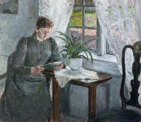Interior com leitura feminina