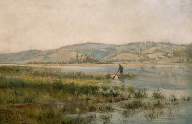 Homem a remar num lago (pintura)