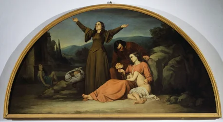 Lunette of Famine, de Silvestro Lega (1826-1895), Canton Oratory, Modigliana, Emilia Romagna