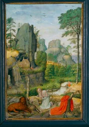 Paysage avec saint Jerôme penitent et la guerison du lion - Paisagem com São Jerónimo penitente e a cura do leão ...