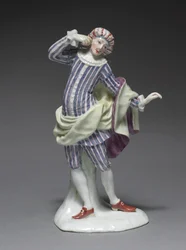 Figura da Comédia Italiana: Mezetina, c.1753 (porcelana com decoração esmaltada)