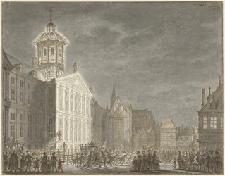 Iluminação dos paços do concelho para Guilherme V e Guilhermina da Prússia, 1768