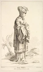Dona Mitilena, da Coleção de várias figuras estrangeiras Inventada por F. Bouche ..., século XVIII.