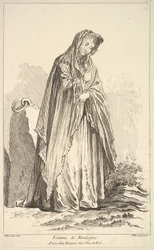 Mulher de Boulogne, da Colecção de várias figuras estrangeiras Inventado por F. Bo..., séc. XVIII.