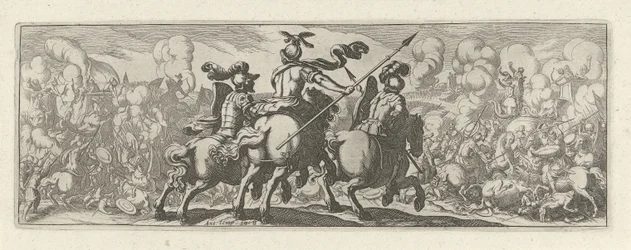 Drie cavaleristen bijeen veldslag com olifanten Cavalaria (título da série) Faecvnda o que é a amada de Phaebus e a grata Florentia a homens de gênio aguçado, bastante são mostrados pelos pvgnas, enthea pela força dos seios que Mercúrio esculpiu o cliente 