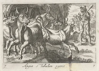 Rebanho de Hércules rebanho de Geryon
Augiae stabulum egerit (título sobre o objecto)
Temas hercúleos (título da série)