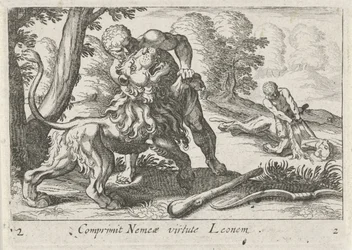 Hércules em combate com o leão de Nemeia