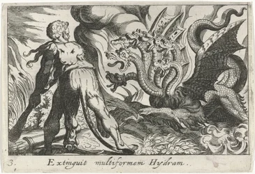 Hércules em batalha com a hidra de Lerna
Extinguir Hydram multiformen (título sobre o objecto)
Temas hercúleos (título da série)