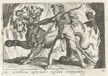 Hércules vinga Cérbero Cerberus infernal trifaux é extinto (título no objeto) Tema de Herculische (título da série)