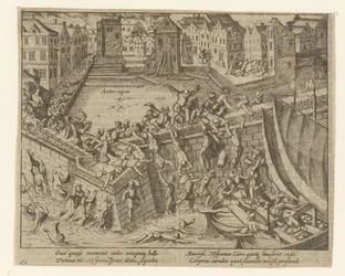 A Fúria Espanhola: os habitantes fogem pelo rio Schelde, 1576