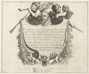 Gravura de capa para o cortejo fúnebre de Johann Albrecht, conde de Solms, 1623