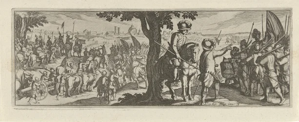 Twee soldaten onder een boom Cavalaria (título da série) Faecvnda o que é a amada de Phaebus e a grata Florentia a homens de gênio aguçado, bastante são mostrados pelos pvgnas, enthea pela força dos seios que Mercúrio esculpiu o cliente experiente (título 