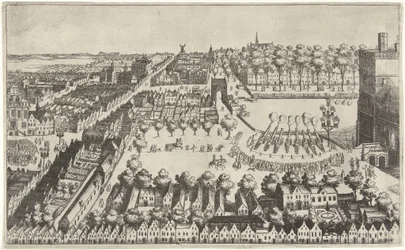 Fogueiras de celebração em Haia após a proclamação da trégua, 1609