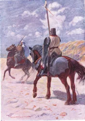 Uma terceira vez o sarraceno se aproximou da mesma maneira