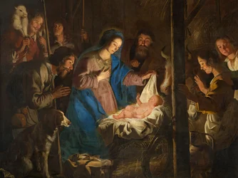 Igreja Matriz (Igreja Nossa Senhora da Ascensão). Interior. quadro. Cena de Natal. Simon DePaepe. Origem abadia Ename (?).