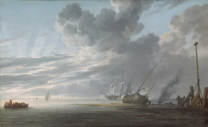 Estuário no fim do dia, c.1640-1645 (óleo sobre painel)