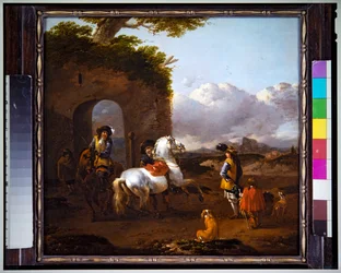 Cavaleiros numa paisagem italianizada (painel)
