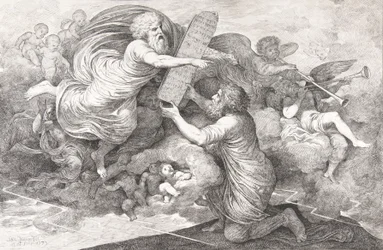Moisés no Sinai As Tábuas da Lei Judaica, 1773.