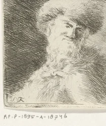 Retrato de um homem desconhecido com chapéu de pele