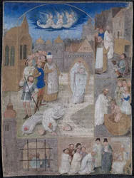 Folha extirpada de um breviário de Charles the Bold e Margaret of York: The Martyrdom of Saint Denis
