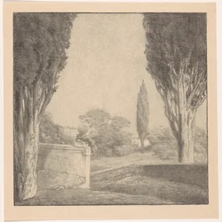 Paisagem com muro e cipreste
Memória (título original)