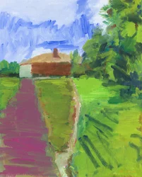 Caminhos para as casas, 2024 (óleo sobre painel de lona)