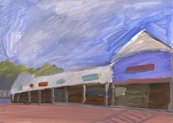 Strip Mall 4, 2023 (acrílico sobre papel)