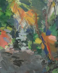 Caminho da floresta no. 20 (acrílico sobre painel de lona)