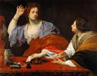 Martha culpa sua vã Irmã Maria Madalena - Simon Vouet (1590-1649). Óleo sobre tela, c. 1621. Dimensão : 110x140 cm. Museu de História de Arte, Vienne