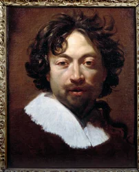 Auto-Retrato Pintura de Simon Vouet (1590-1649) cerca de 1626-1627, 45x36 cm, Lyon, Musee des Beaux Arts