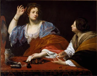 As irmãs Martha e Mary of Bethany (óleo sobre tela