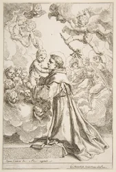 Santo António de Pádua adorando o Menino Jesus na glória