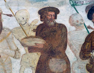 Morte com o rico avarento, detalhe de A Dança da Morte