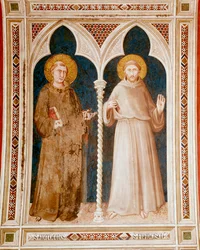 Santo Antônio de Pádua e São Francisco de Assis Fresco de Simone Martini (ca. 1284-1344) Dim 215x185 cm Assis, Basílica de São Francisco, Igreja Baixa Itália