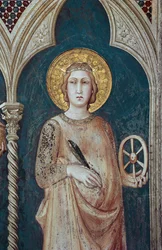 Santa Catarina de Alexandria - Fresco de Simone Martini (ca. 1284-1344) - Basílica de São Francisco de Assis, capela da igreja baixa de São Martinho, Assis