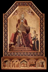 São Luís de Anjou (de Toulouse) coroa Roberto I de Nápoles (1277-1343), 1317, dimensões 200x138 cm, Nápoles, Museo Nazionale di Capodimonte, inv. Q 34