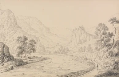 Álbum de 30 Vistas no Tirol e em Itália: Entre Brixen e Klausen - Tirol, 27 de Out.r 1840