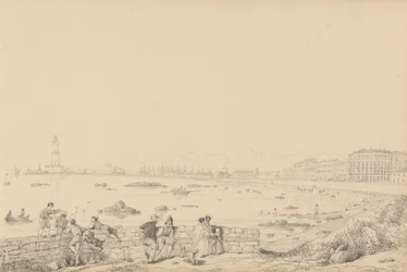Álbum de 30 Vistas no Tirol e em Itália: Leghorn, Villa Caprille - Vista Geral 1ª. Set.er 1841