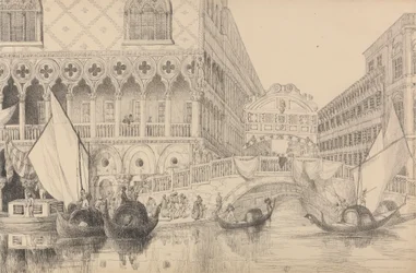 Álbum de 30 Vistas no Tirol e em Itália: A Ponte dos Suspiros e parte do Palácio dos Doges 10 de Novembro de 1840