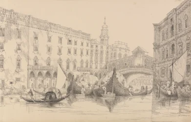 Álbum de 30 Vistas no Tirol e em Itália: O Rialto - Veneza 8 Nov.r 1840