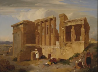 O Erechtheum, Atenas, com Números em Primeiro Plano