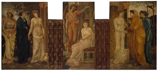 Cupido e Psique - Murais do Palácio Verde - As Irmãs de Psique a visitam na Casa do Cupido, 1881.