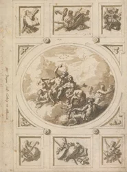 Design para um tecto em Addiscombe: Bacchus e Ariadne