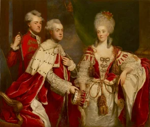 George, 2º Conde Harcourt, sua esposa Elizabeth e seu irmão William, 1780