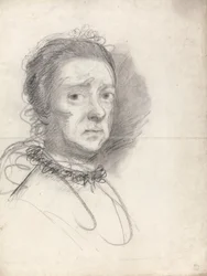 Chefe de uma senhora idosa; estudos de Raphael