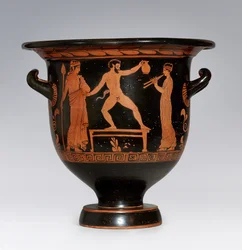 Sátiro dançando Apúlia Krater, ca 420-410 aC.